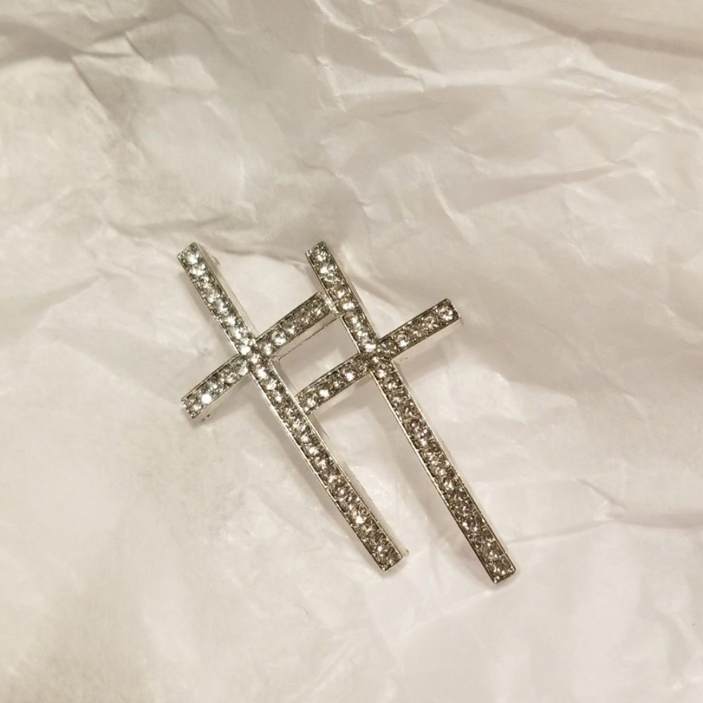 Silver Cross Earrings - Picture 3 of 3
